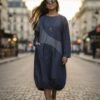 Cotton Denim Balloon Dress - Sutkatha