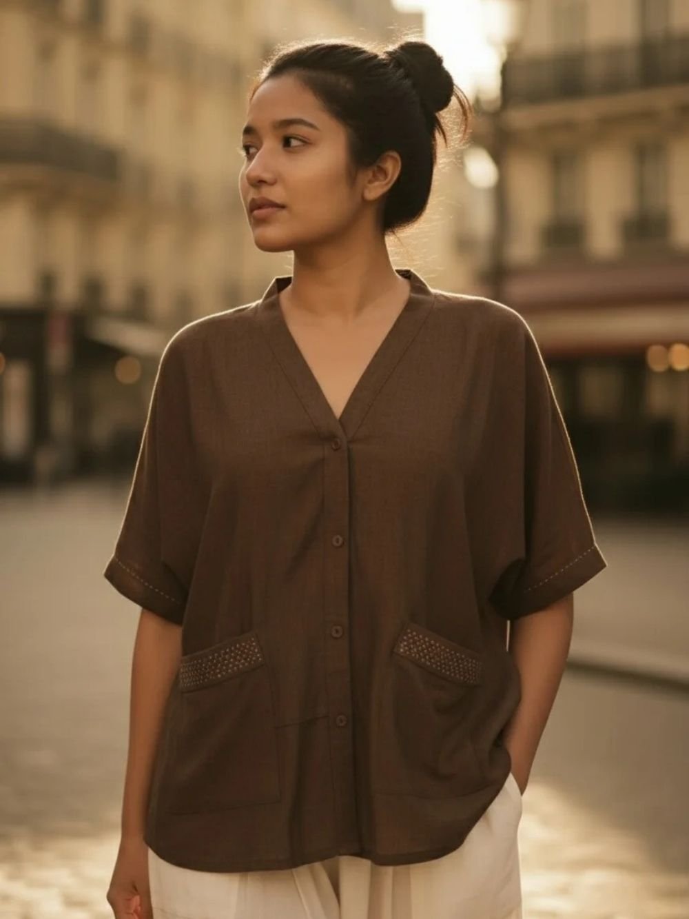 Boxy Top (Kobicha Brown) - 3